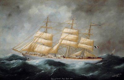 Utsikt över Cap Hornier "Admiral Cecile". Målning av Edward Adam (1847-1929). 1902. Saint Malo, Stadsmuseet av Edouard Marie Adam