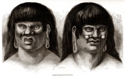 Par av peruanska Orejones-indianer (Ccotos-stammen) av Edouard Riou