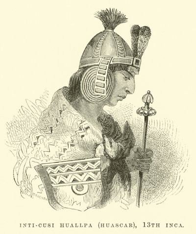 Inti-Cusi Huallpa (Huascar), 13:e Inka av Edouard Riou