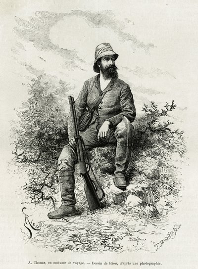 Porträtt av Emile Arthur Thouar av Edouard Riou