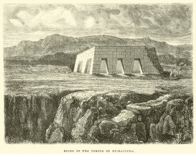 Ruinerna av Huiracochas tempel av Edouard Riou