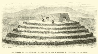 Huiracocha-templet, enligt historikern Garcilasso de la Vega av Edouard Riou