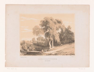 Landschapsstudie (titel på objekt) av Edouard Taurel