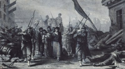 Branden i Hôtel de Ville 1871, 1871 (olja på duk) av Edouard Toudouze