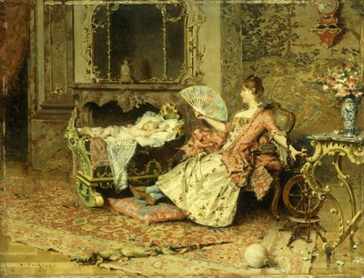 Tittar på bebisen av Edouard Toudouze