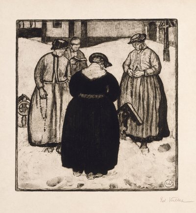 Runt en Grav; Runt en grav (etsning och akvatint) av Edouard Vallet