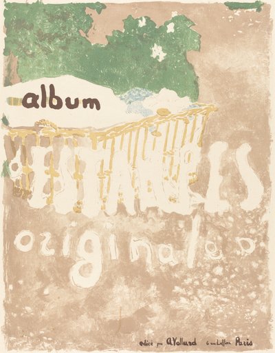 En baby i en korg utomhus (Original Prints Album Cover) av Edouard Vuillard