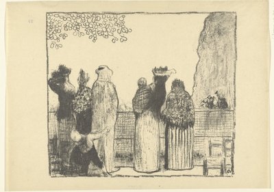 Besökare i Tuilerierna i Paris Les Tuileries Croquis L