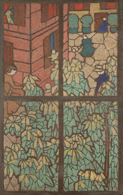 Kastanjeträd, en tecknad film för ett Tiffany-målat glasfönster av Edouard Vuillard