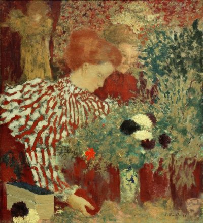 Kvinna i randig klänning av Edouard Vuillard