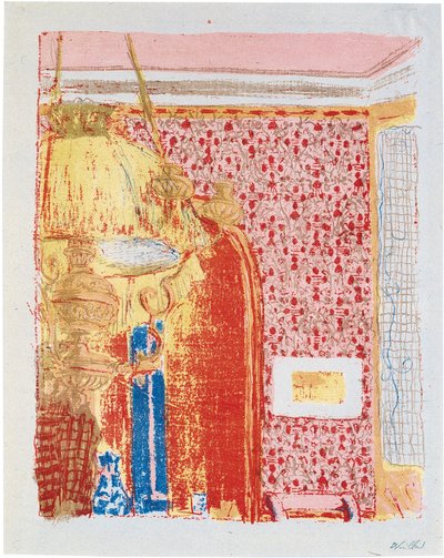 Interieur mit rosa Vorhängen II av Edouard Vuillard