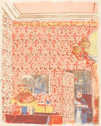Interiör med rosa tapet I av Edouard Vuillard