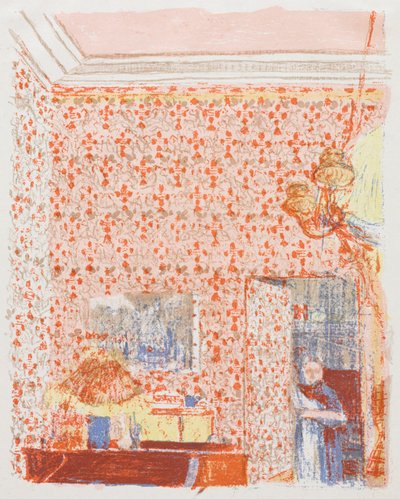 Interiör med rosa tapet I av Edouard Vuillard