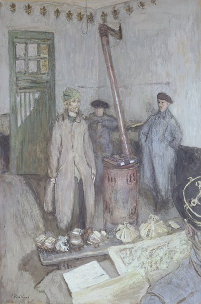 Förhör av en tysk fånge av en fransk officer, 1917 av Edouard Vuillard