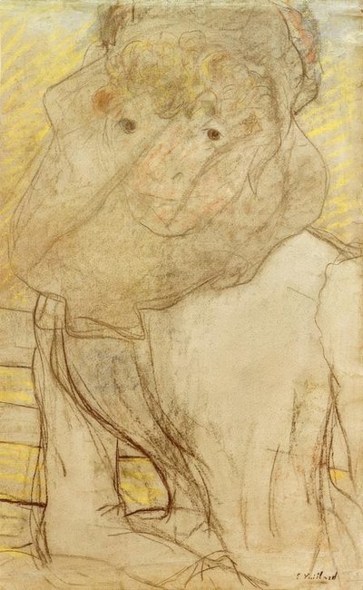 Ung kvinna med en violett av Edouard Vuillard
