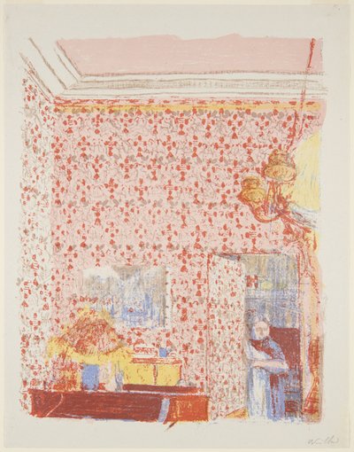 Landschaften und Innenräume: Innenraum mit rosa Tapete I av Edouard Vuillard