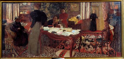 Stor interiör med sex tecken av Edouard Vuillard