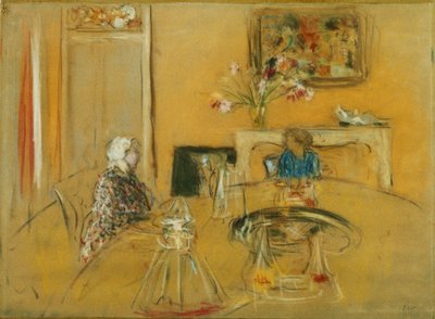 Lunch på Clayes Castle; Lunch på Chateau des Clayes, ca. 1935 av Edouard Vuillard