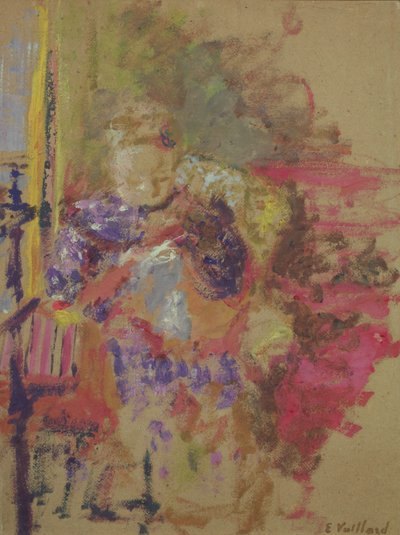 Madame Vuillard Sewing, ca 1905 av Edouard Vuillard