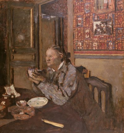 Madame Vuillard med en skål, 1898 av Edouard Vuillard