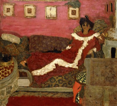 Porträtt av fru Delierre i en symfoni av rött, c.1905 av Edouard Vuillard