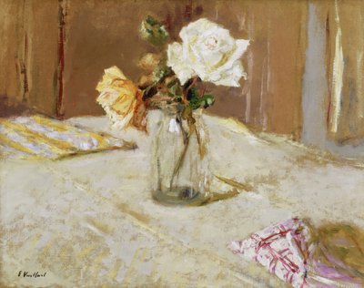 Roses in a Glass Vase av Edouard Vuillard
