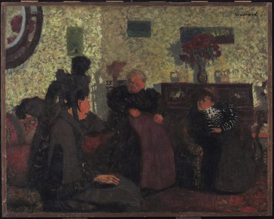 The Widows Visit, 1899 (olja på papper) av Edouard Vuillard