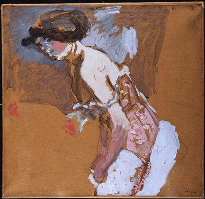 Kvinna i en röd korsett av Edouard Vuillard