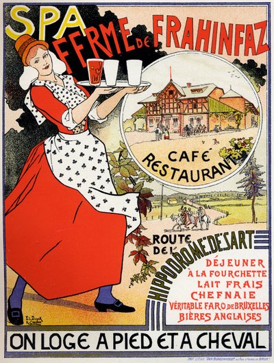 Cafe Frahinfaz 農場の広告、c. 1890年（ポスター）スウェーデン語 av Edouard and Crespin Adolphe (1859 1944) Duyck