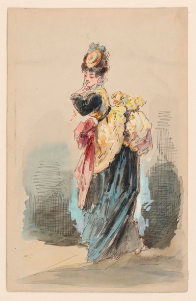 En dam som promenerar av Edouard de Beaumont
