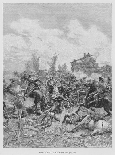 Slaget vid Milazzo (gravyr) av Edouardo Matania
