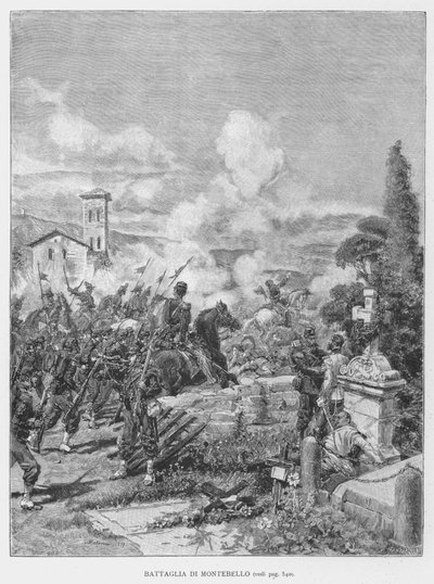 Slaget vid Montebello (gravyr) av Edouardo Matania