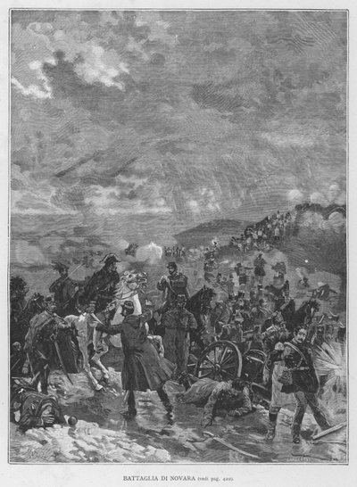 Slaget vid Novara (gravyr) av Edouardo Matania
