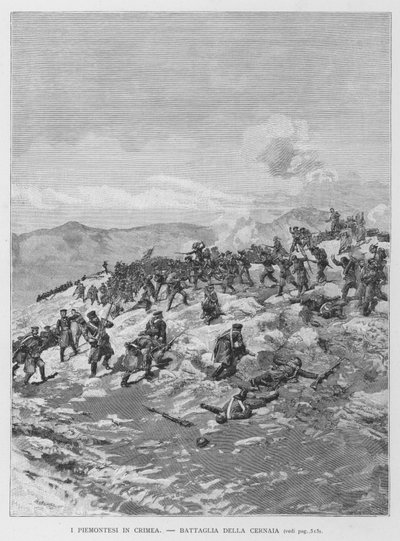 Piemonteser på Krim (gravyr) av Edouardo Matania