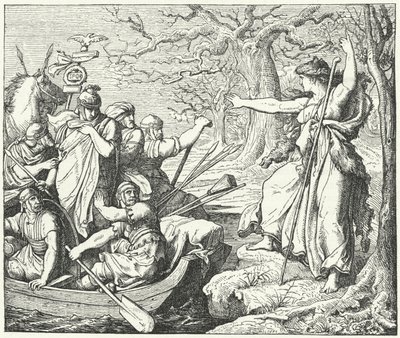 Den romerske generalen Nero Claudius Drusus vid floden Elbe, 9 f.Kr av Eduard Bendemann