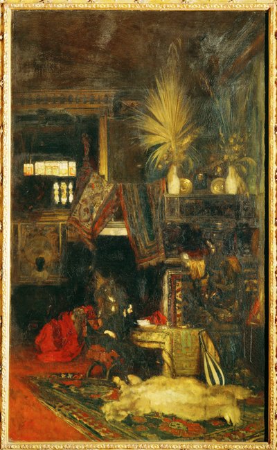 Målaren Hans Makart i sin ateljé ... (målning på duk) av Eduard Charlemont