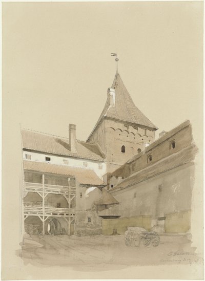 Gården vid Neidenburgs slott av Eduard Gaertner
