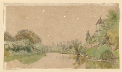 Elbe vid Barby av Eduard Gaertner