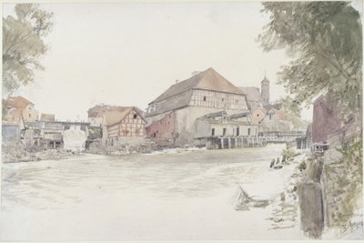 Kvarnar vid Alle i Heilsberg av Eduard Gaertner