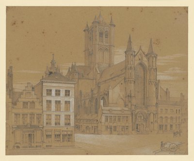 Sankt Nicolai kyrka i Gent av Eduard Gaertner