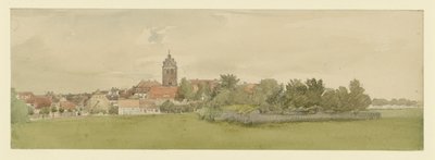 Nordtyskt samhälle med kyrka av Eduard Gaertner