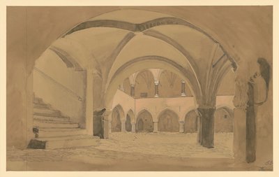 Slottsgård i Heilsberg av Eduard Gaertner