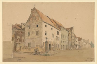 Gata i Thorn med Nicolaus Copernicus födelsehus av Eduard Gaertner
