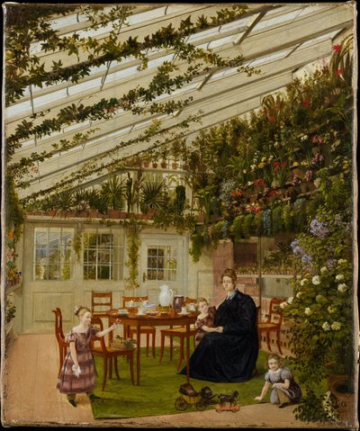 Herr Westphals familj i vinterträdgården av Eduard Gaertner