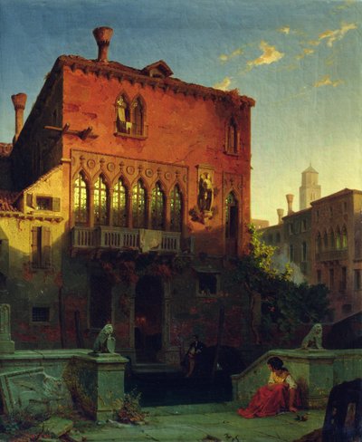The House of Othello, the Moore i Venedig, 1856 av Eduard Gerhardt