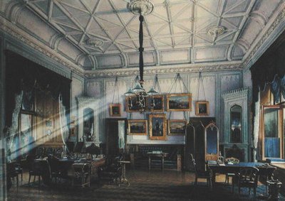 Blå studie av kejsar Alexander II (1818-81) i gårdspalatset, 1860 (wc på papper) av Eduard Hau