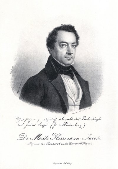 Porträtt av Moritz Hermann von Jacobi 1801-1874, 1837. av Eduard Hau