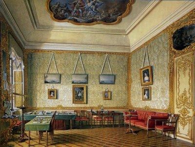 Den arbetande eller lilla studien av kejsar Alexander I vid det stora palatset i Tsarskoye Selo, 1875 av Eduard Hau