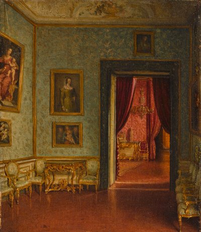 Colonna Palace. Utsikt till tronrummet. av Eduard Heuss