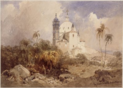 Vy över kyrkan La Piedade i Salvador (Bahia) av Eduard Hildebrandt